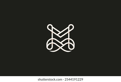 Elegante Vector con logotipo de letra inicial M. Letra inicial M Monograma Elegante Logo Inspiración. Carácter del logotipo de la letra M de Premium. Ilustración del logotipo del Vector del alfabeto