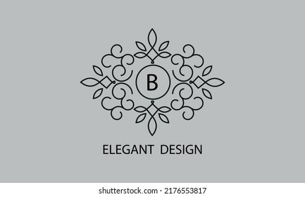 Stylish and elegant letter B monogram template. Vector logo illustration