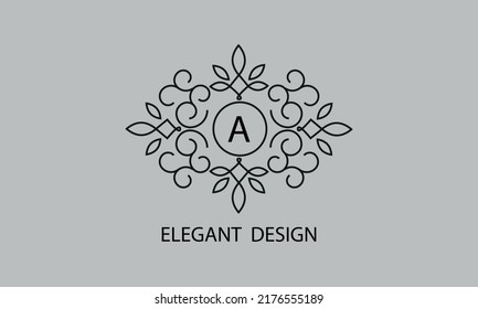 Stylish and elegant letter A monogram template. Vector logo illustration