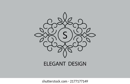 Stylish and elegant letter S monogram template. Vector logo illustration