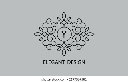 Stylish and elegant letter Y monogram template. Vector logo illustration