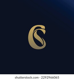 Stylish and elegant looking C and S letter combination logo. Vector