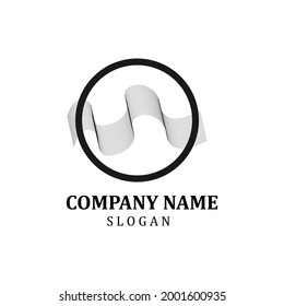 Stylish and elegant looking striped curvy logo