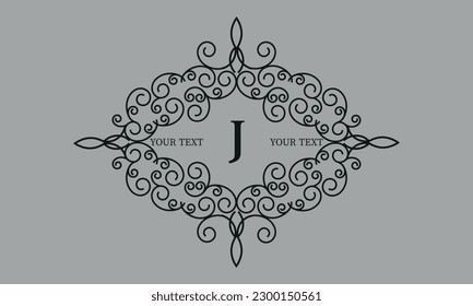 Stylish and elegant monogram design template with the initial letter J. Vector illustration of the logo.