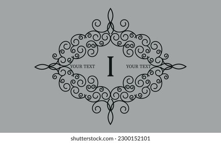 Stylish and elegant monogram design template with the initial letter I. Vector illustration of the logo.