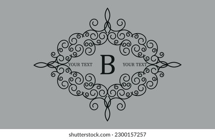 Stylish and elegant monogram design template with the initial letter B. Vector illustration of the logo.