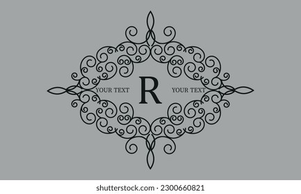 Plantilla de diseño de monograma elegante y elegante con la letra inicial R. Ilustración vectorial del logotipo.