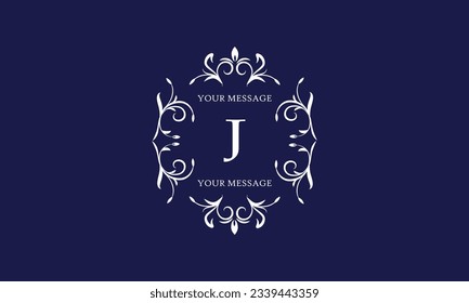 Stylish and elegant monogram design template with letter J. Vector illustration.