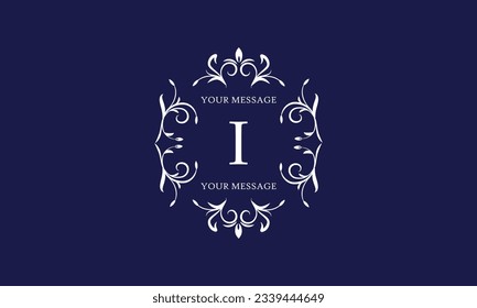 Plantilla de diseño de monograma elegante y elegante con letra I. Ilustración vectorial.