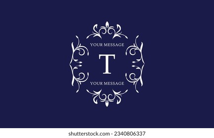 Stylish and elegant monogram design template with letter T. Vector illustration.