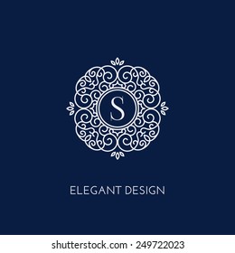 Stylish and elegant monogram design template with letter S. Vector illustration.