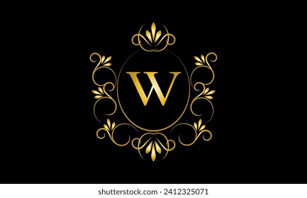 Stylish elegant monogram with initial letter W, elegant modern logo design
