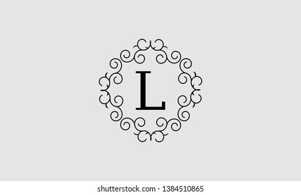 Stylish elegant monogram with a letter L. Wonderful business logo design, restaurant, boutique, hotel, heraldic, jewelry. Vector illustration.
