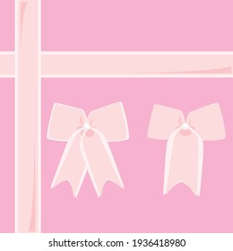 Stylish elegant realistic pink ribbon tape for celebrating and greetings isolated