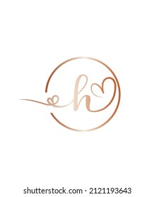 A stylish and elegant script letter type H vector logo template