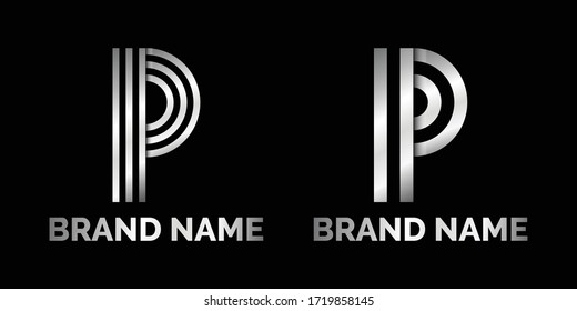 Stylish and Elegant Silver P Logo