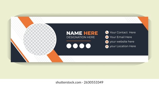 Stylish Email Signature Vector Template, Minimalist Design Business Email Signature Sleek and Professional Vector