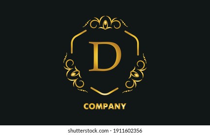Stylish emblem. Elegant exquisite logo with the letter D, a sign for a restaurant, jewelry, boutiques, hotels, business.