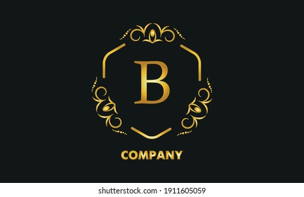 Stylish emblem. Elegant exquisite logo with the letter B, a sign for a restaurant, jewelry, boutiques, hotels, business.