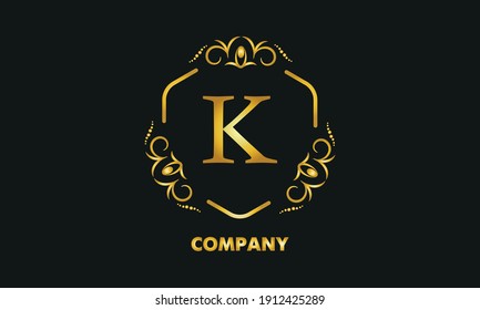 Stylish emblem. Elegant exquisite logo with the letter K, a sign for a restaurant, jewelry, boutiques, hotels, business.