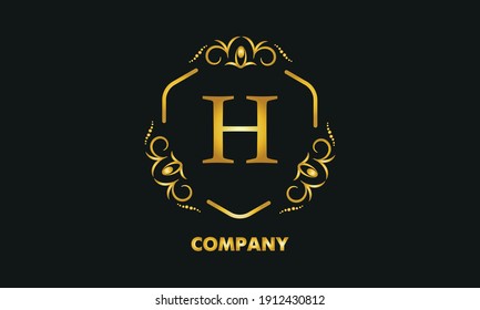 Stylish emblem. Elegant exquisite logo with the letter H, a sign for a restaurant, jewelry, boutiques, hotels, business.