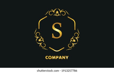 Stylish emblem. Elegant exquisite logo with the letter S, a sign for a restaurant, jewelry, boutiques, hotels, business.