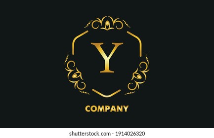 Stylish emblem. Elegant exquisite logo with the letter Y, a sign for a restaurant, jewelry, boutiques, hotels, business.