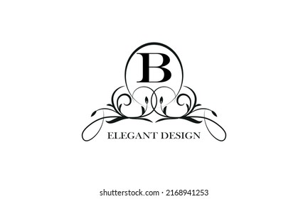 Stylish emblem for exquisite logos and monograms with the letter B in the center.