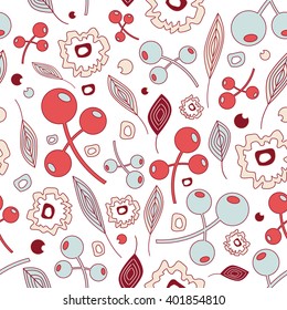 Stylish endless pattern with nature elements can be used for cover, design fabric, textile, greeting cards and more creative designs.