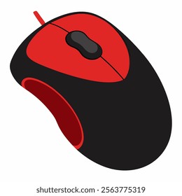 stylish ergonomic mouse vector icon on white background
