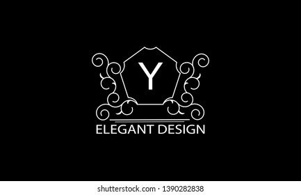 Stylish exquisite monogram with letter Y. Design of business sign, restaurant, boutique, hotel, heraldry, jewelry. Vector illustration.