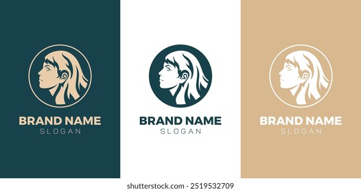 Um design de logotipo de perfil elegante e atraente adaptado especificamente para o seu nome de marca. Este logotipo feminino elegante é perfeitamente adequado, mostrando tanto ternura e elegância sem esforço.