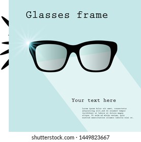 Stylish eyeglass frames, sunglasses icon with shadow - vector illustration