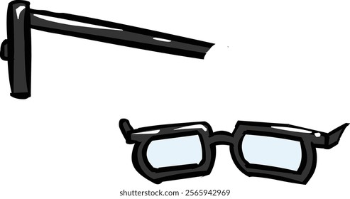 Stylish Eyeglasses Vector front and side
