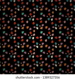 Stylish fabric pattern. Seamless Doodles black, yellow and orange on colors. Vintage. Vector.