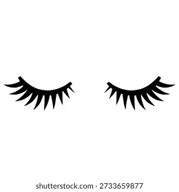Stylish false eyelashes illustration representing beauty and eye makeup enhancement. This cosmetic artwork showcases artificial eyelashes in a clean and modern design, perfect for beauty branding, makeup advertisements, salon promotions, fashion campaigns, and social media content. Ideal for themes related to glamour, elegance, and professional makeup.
