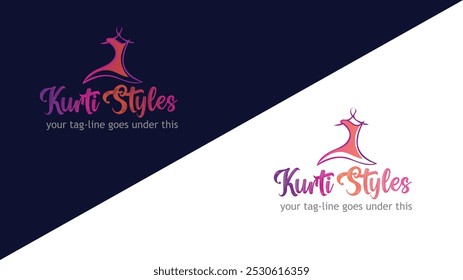 Stylish fashion icon in vivid colors, blending modern design with cultural elegance. Ideal for branding, fashion apps, and clothing stores, this vibrant logo captures the essence of women's fashion