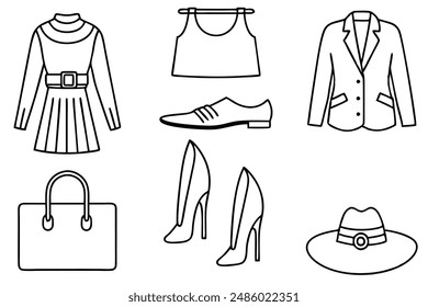 Stylish Fashion line art for modern trends