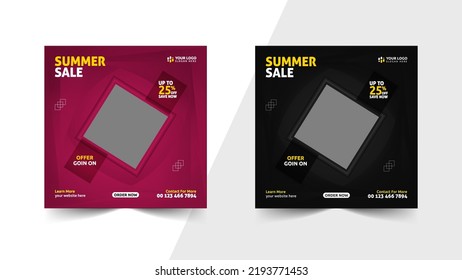 Stylish fashion summer sale social banner design template 