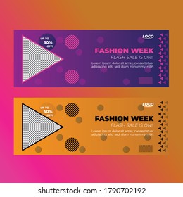 Stylish Fashion Week Sale Facebook Cover Template Design