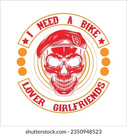 Stylish , fashionable  and awesome Biker and motorcycle typography  illustrator