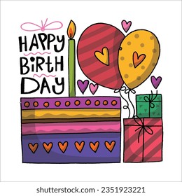 Stylish , fashionable  and awesome birthday quotes typography  illustrator