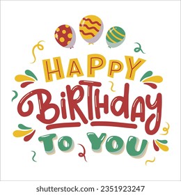 Stylish , fashionable  and awesome birthday quotes typography  illustrator