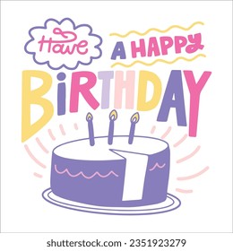 Stylish , fashionable  and awesome birthday quotes typography  illustrator
