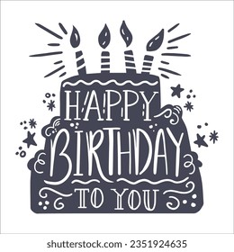 Stylish , fashionable  and awesome birthday quotes typography  illustrator
