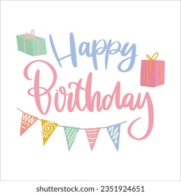 Stylish , fashionable  and awesome birthday quotes typography  illustrator