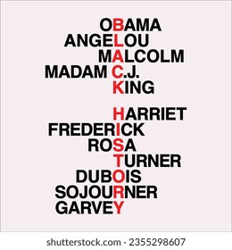 Stylish , fashionable  and awesome black history month quotes typography  illustrator