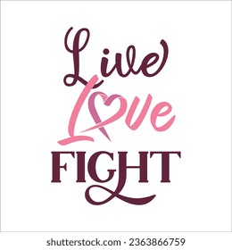 Stylish , fashionable  and awesome Breast Cancer typography art and illustrator