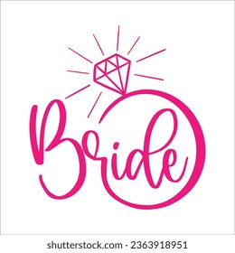 Stylish , fashionable  and awesome bridal party  typography art and illustrator