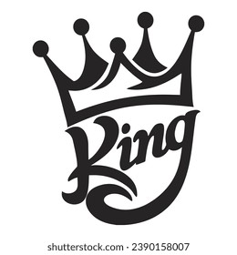 Stylish , fashionable  and awesome  King  and queen typography art and illustrator